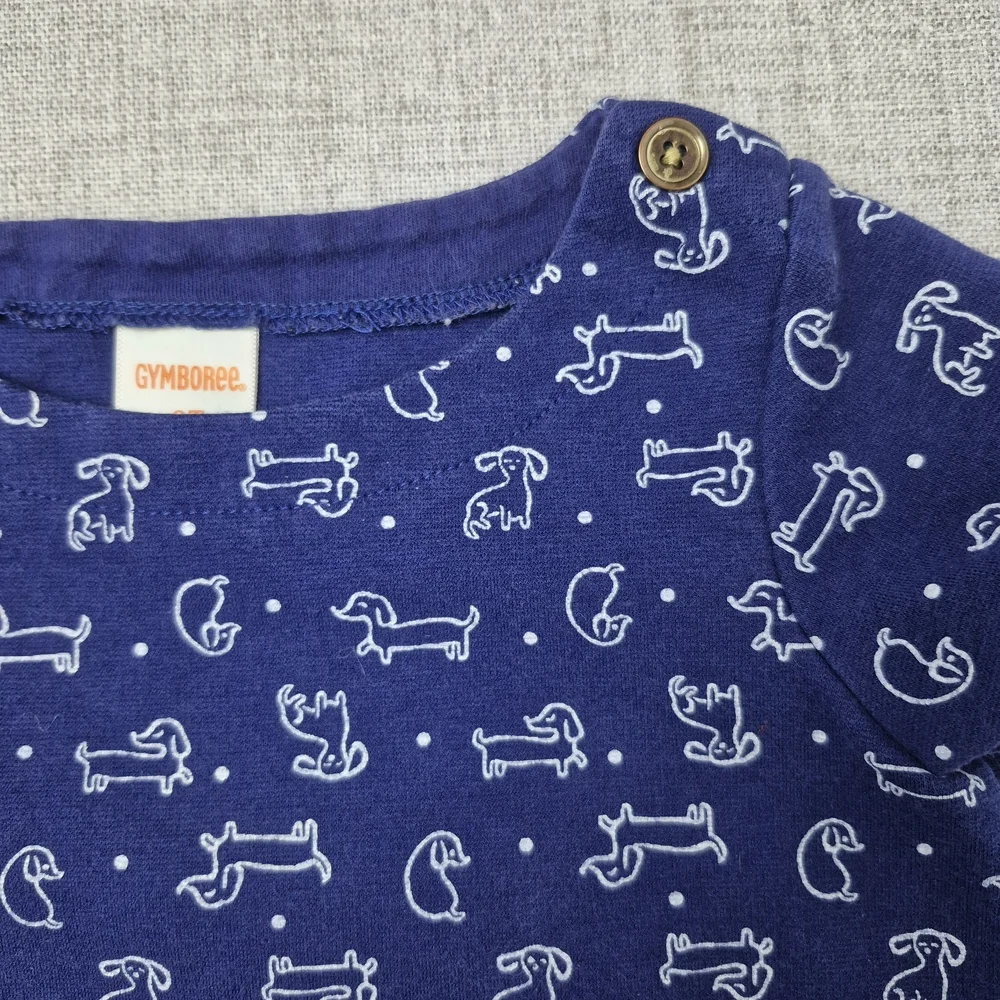 Gymboree 2T Preppy Puppy Navy Dachshund Doxie Dog Sweatshirt Dress